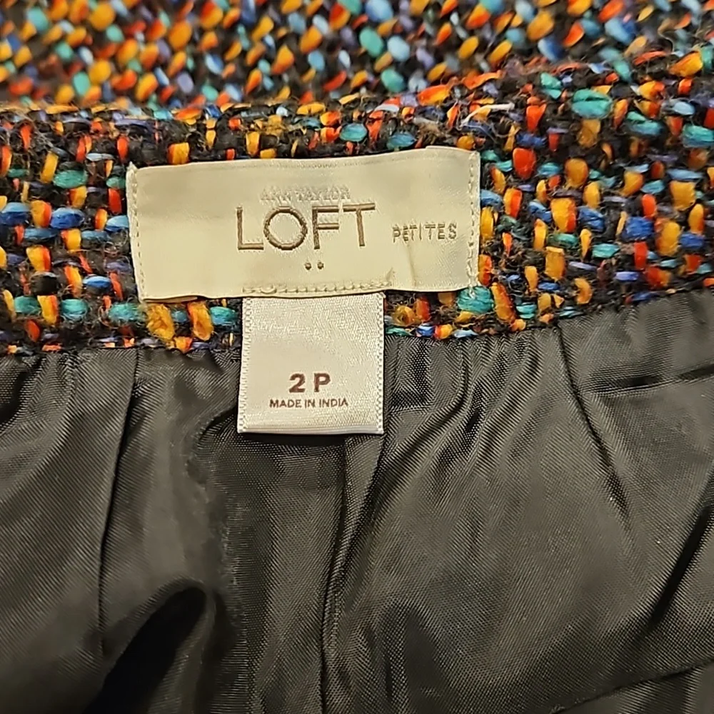 LOFT Multi Color Tweed Skirt - Picture 5 of 6